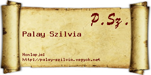 Palay Szilvia névjegykártya